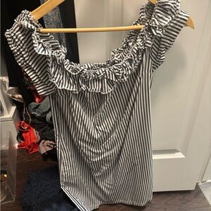 ALI & JAY Black and White Ruffle dress